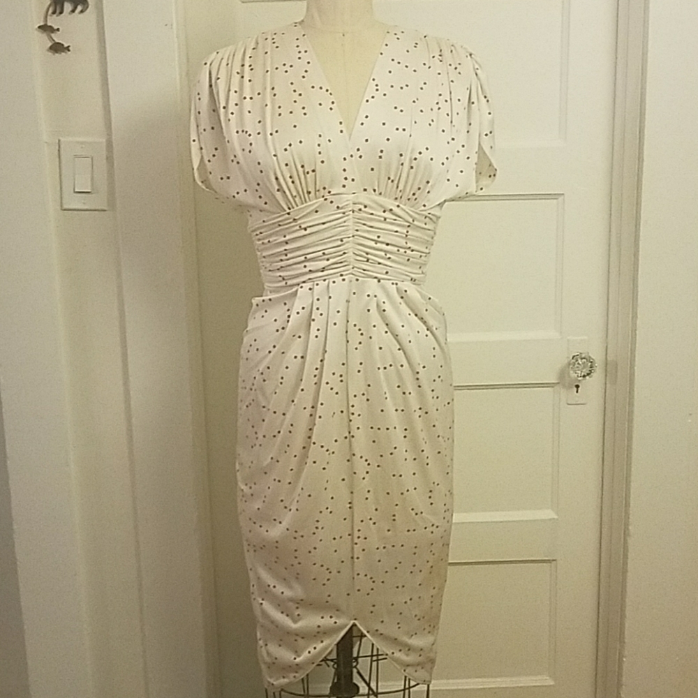 VINTAGE White Dress with Red Dots